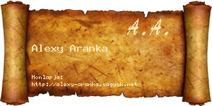 Alexy Aranka névjegykártya