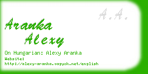 aranka alexy business card